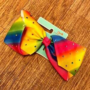 Copper Key Large Rainbow Multicolored Rhinestone Jumbo Hair Bow